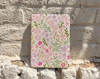 Personalized Floral Kindle Cover, Pink Wildflower E-Reader Folio