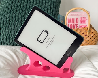 3D Printed Kindle Stand, Ereader Holder for Desk & Bedside, Hands Free Reading Accessory, Kindle Display Stand, Book Lover Gift