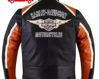 Herr Cruiser Läderjacka Vintage Biker Motorcykel Kohud Retro Ridjacka