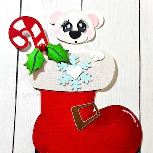 Christmas Polar Bear Paper Piecing: Santa Boot Scrapbook Embellishment