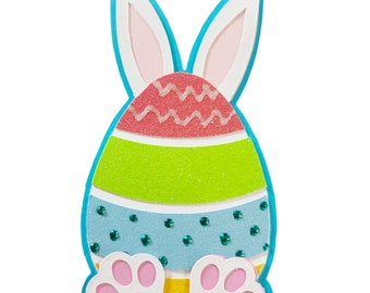 Easter Bunny Egg Scrapbook Embellishments, Easter Card Topper, 3d, paper piecing, Banner, Gift Tag