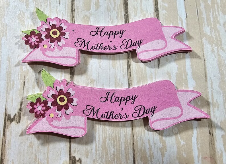 Happy Mother's Day banner, Die Cut, Confetti, Card topper, Scrapbook Embellishments image 8