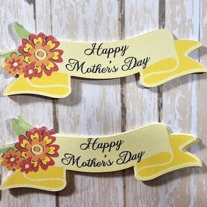 Happy Mother's Day banner, Die Cut, Confetti, Card topper, Scrapbook Embellishments image 4