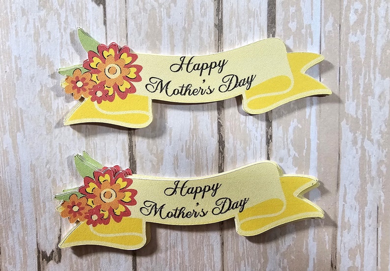 Happy Mother's Day banner, Die Cut, Confetti, Card topper, Scrapbook Embellishments image 4