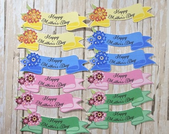 Happy Mother's Day banner, Die Cut, Confetti, Card topper, Scrapbook Embellishments