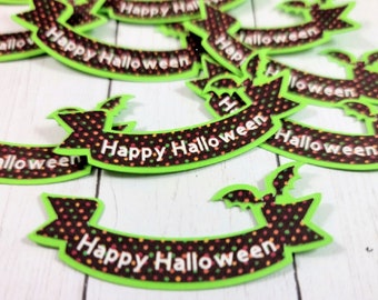 Happyhalloween banner, Die Cut, Confetti, Card topper, Scrapbook Embellishments, Straw embellishment