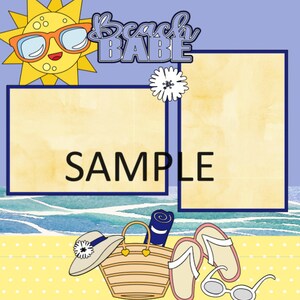 Beach Babe Die Cut, Beach Scrapbook Embellishment. Summer Card Topper, Mothers Day die cuts afbeelding 9