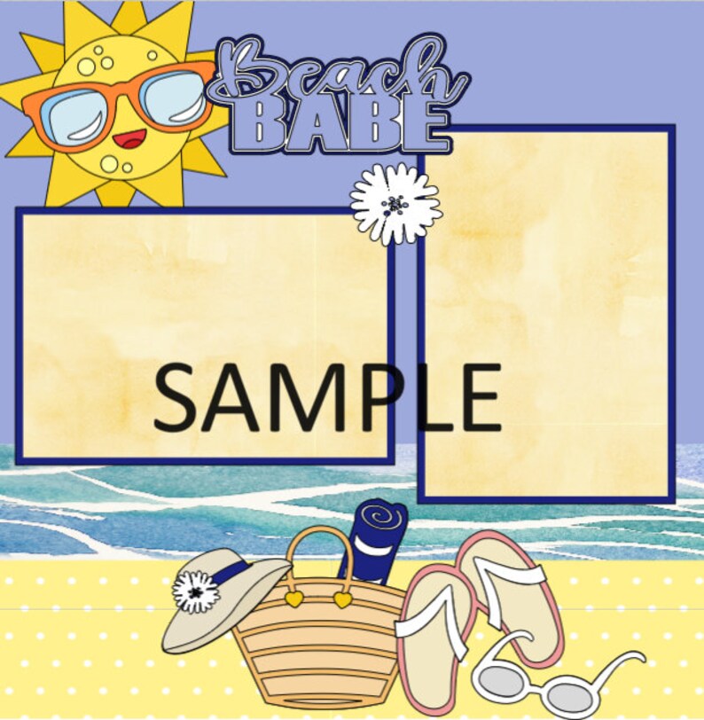 Beach Babe Die Cut, Beach Scrapbook Embellishment. Summer Card Topper, Mothers Day die cuts afbeelding 9