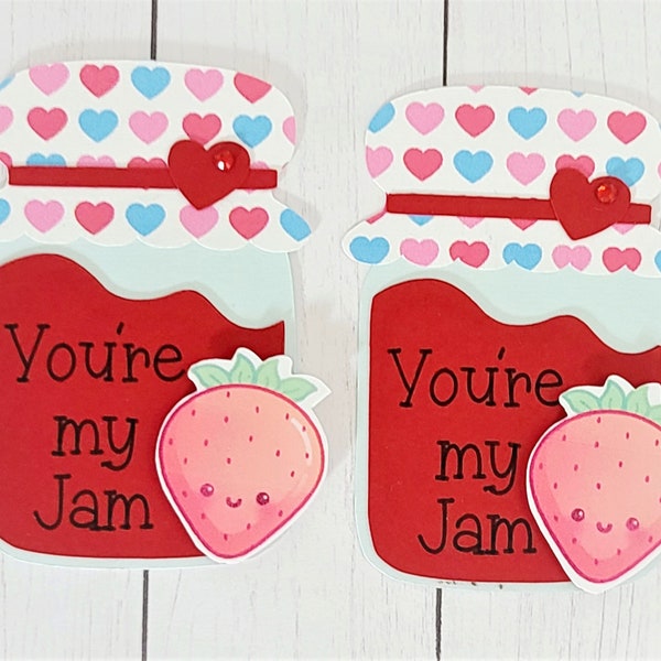 Valentine scrapbook embellishments, Mason jar Valentine Embellishments, ,You're my Jam Valentine die cut, Card Topper