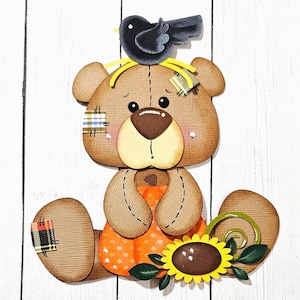 Fall Bear & Crow Paper Piecing: Autumn Scrapbook Die Cut
