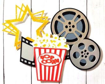 Movie Night Scrapbook die cuts, Movie Embellishments