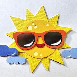 Happy Sunshine Scrapbook die cuts, Sun Die Cuts,  Sunshine Card Topper, Spring Day, Summer sun