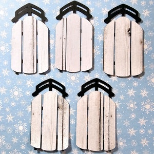 Winter Sled Die Cuts, Christmas Die cuts, Sled Scrapbook Embellishment, Card Embellishments