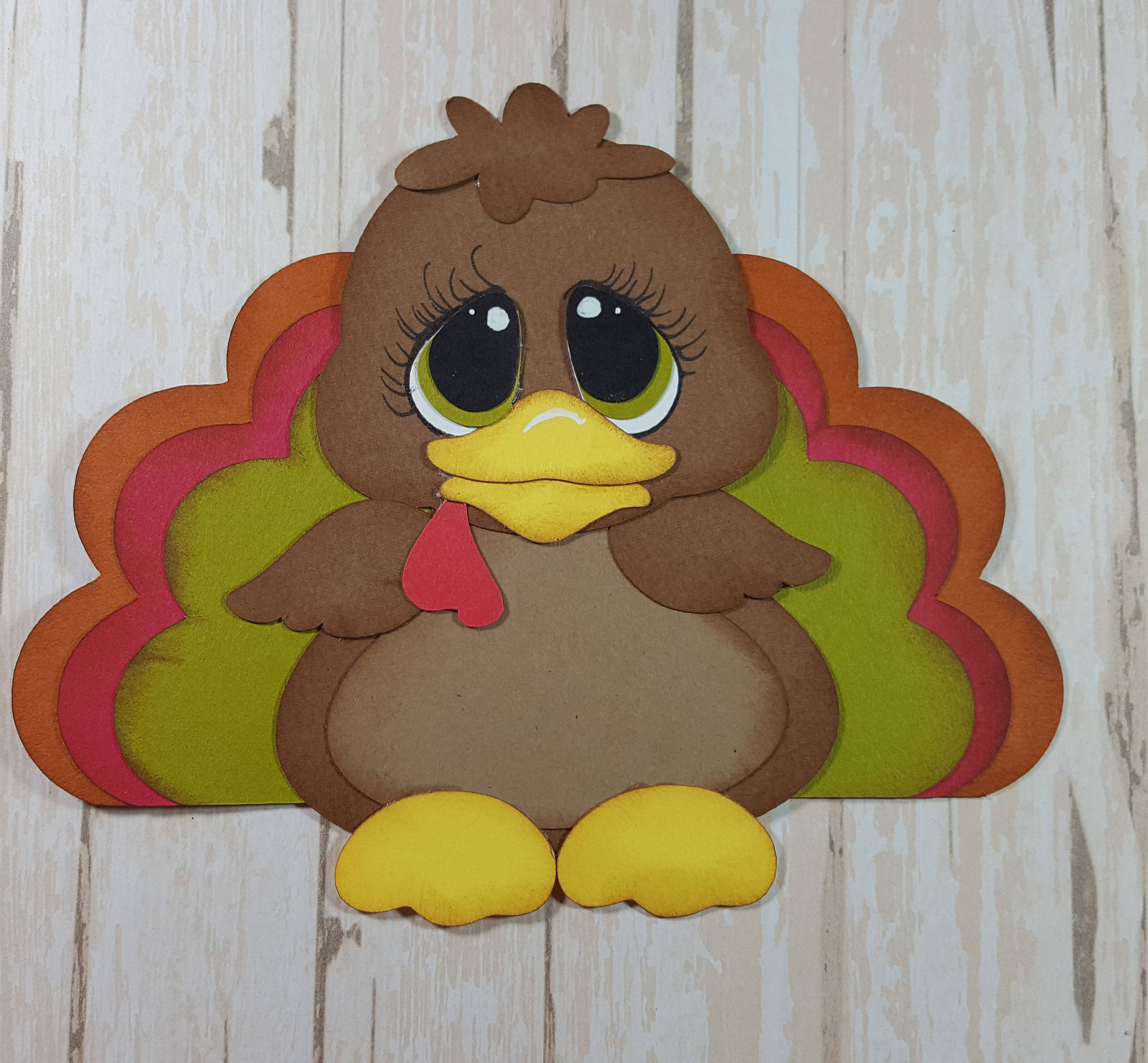 Cute Turkey Paper piecing Scrapbook embellishment Etsy