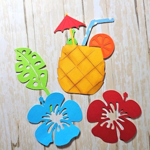 Pineapple Drink Die Cut: Tropical Scrapbook Embellishment