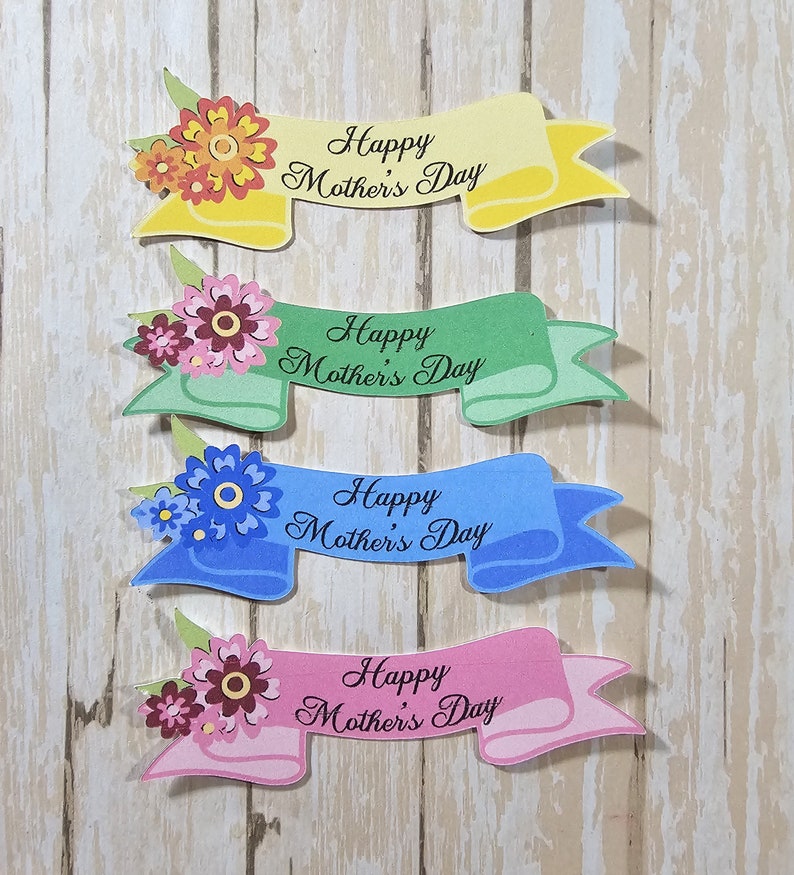 Happy Mother's Day banner, Die Cut, Confetti, Card topper, Scrapbook Embellishments image 1