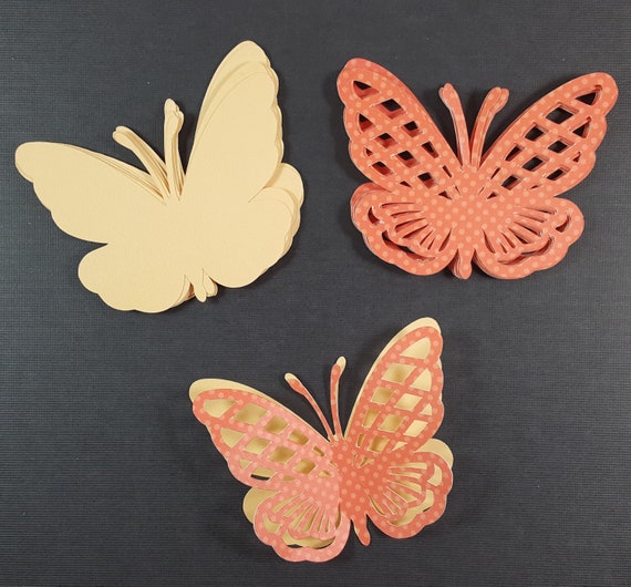 Download Scrapbooking Paper Crafts 12 Layered Butterfly Butterflies Pre Made Die Cuts Embellishments Pastel Crafts