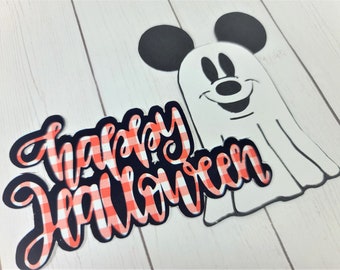 Mickey Mouse Halloween Ghost  Scrapbook die cut Embellishments,  Ghost Embellishments, Ghost die cut, Halloween Tag, Card Topper