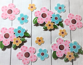 Easter flower die cut, Flower scrapbook Embellishment, Easter flower print and cut,  Easter Embellishment