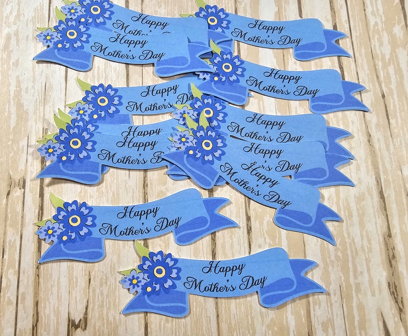 Happy Mother's Day banner, Die Cut, Confetti, Card topper, Scrapbook Embellishments image 3