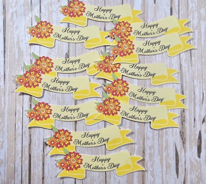 Happy Mother's Day banner, Die Cut, Confetti, Card topper, Scrapbook Embellishments image 5