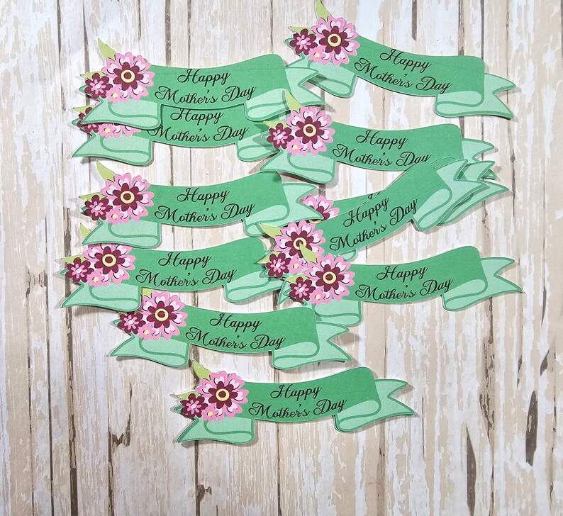 Happy Mother's Day banner, Die Cut, Confetti, Card topper, Scrapbook Embellishments image 7