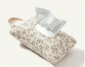 Katoenen babydoekjestasje met bloemenprint – Luiertasaccessoire boho