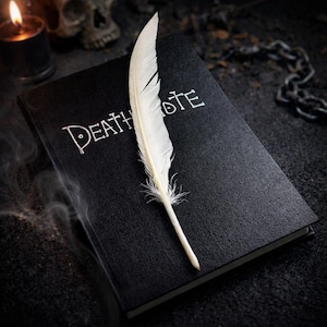 Death Note Notebook with Feather Pen – Anime Journal Diary – Manga Inspired Gothic Writing book – Cosplay Prop – Gift for Anime Fans