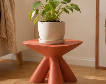 3D Printed Sculptural Plant Stand, Modern Minimalist Riser Pedestal, 5 Sizes