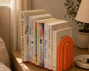 Modern Book Holder, Sculptural 3D Printed Desk Organizer