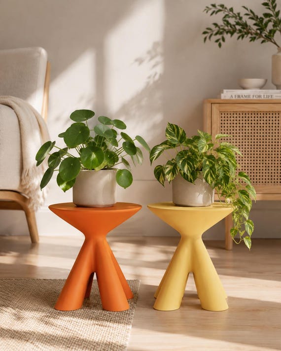 Modern 3D Printed Plant Stand, Sculptural Indoor Plant Riser, Minimalist Plant Pedestal, Modern Home Decor, 5 Sizes