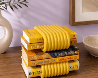 3-Tier Sculptural Book Holder | Minimalist Bedside Book Organizer, 3D Printed Decor