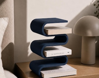 Sculptural Wave Book Holder | 3D Printed Desk Organizer, Minimal Home Decor