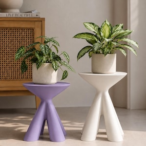 Soporte para plantas escultural impreso en 3D, pedestal elevador minimalista moderno, 5 tamaños. imagen 10