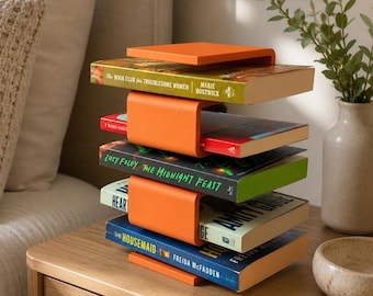 3D Printed Book Stand, Modern Vertical Book Organizer, Scandinavian Japandi Design