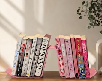 Sculptural 3D Printed Book Stand Organizer, Modern Curved Desktop Bookshelf