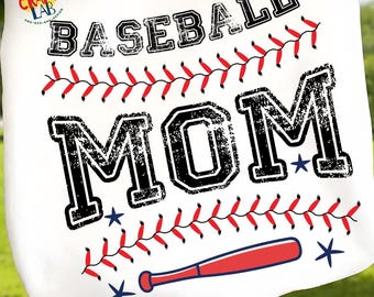 Baseball Mom PNG, Retro Baseball Mama Shirt Design, Game Day Mom PNG, Vintage Sports Mom Design, Sublimation Download