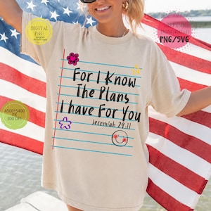 Christian teacher PNG with notebook paper theme and Bible verse inspiration