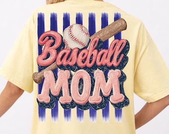 Retro Baseball Mama PNG, Vintage Game Day Sports Mom Graphic (Digital Download)