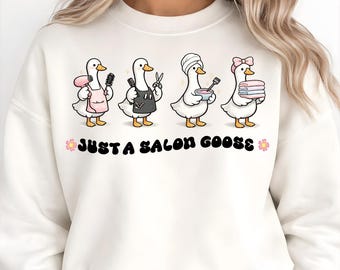 Funny Salon Goose Hair Stylist PNG: Cosmetology Beauty Spa Design (Digital Download)