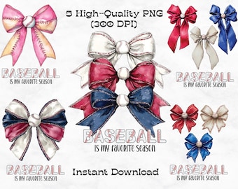Baseball Bow PNG Bundle, Coquette Mama Clipart, Retro Game Day Sublimation (Digital Download)