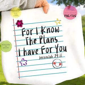 Religious PNG design with Jeremiah 29:11 encouragement message and retro typography