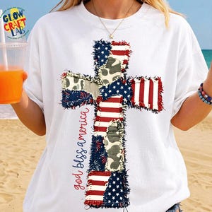 Camiseta del 250 aniversario PNG, diseño de cruz patriótica, camiseta de la libertad de EE. UU. 1776-2026, PNG cristiano del 4 de julio, regalo de América 250