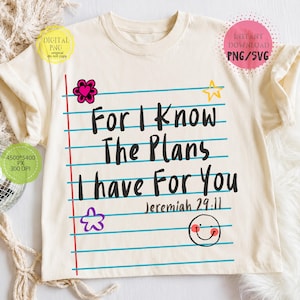 Jeremiah 29:11 PNG featuring notebook paper design and Christian Bible verse quote