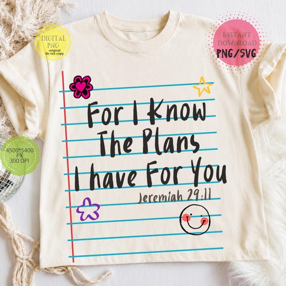 Jeremiah 29:11 PNG SVG , For I Know The Plans I Have For You, Christian Retro Sublimation Design, Faith Based Bible Verse PNG