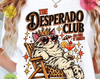 The Desperado Club PNG, Princess Donut Dungeon Crawler Carl Design, Vintage LitRPG Bookish Cat PNG, Reader Gift Digital Download
