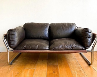 Sofa mid century chrome frame sofa