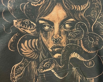 MADE TO ORDER Hand Painted Bleach Hoodie / Crewneck Medusa
