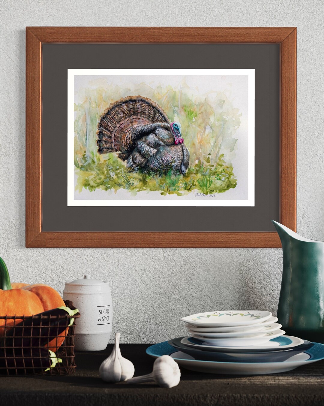 Wild Turkey, Gobbler Watercolor Print Signed - Etsy