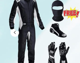 Traje de karting Nivel 2 con estampado digital - Kit completo (incluye guantes, zapatos y pasamontañas gratis)